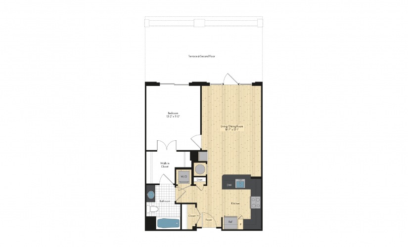 One Bedroom Floor Plan For Upstairs At Bethesda Row